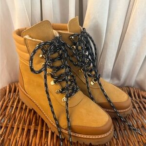 Tan Lace-Up Women's Boots